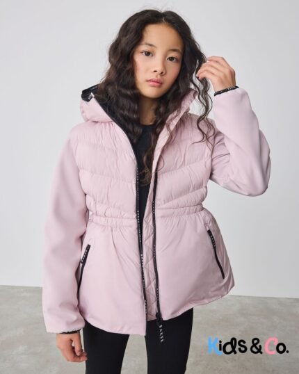 Baker by Ted Baker Shower Resistant Lightweight Padded Peplum Coat