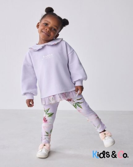 Baker by Ted Baker 2 Piece Collared Sweatshirt and Printed Leggings Set