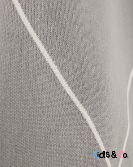 Boys Grey Diamond Polo Zip Jumper