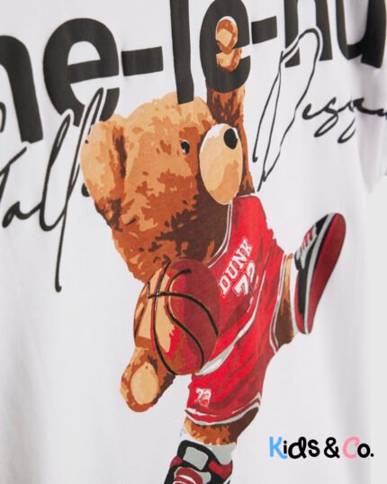 Mini Boys White Ame Le Nuit Bear T-Shirt