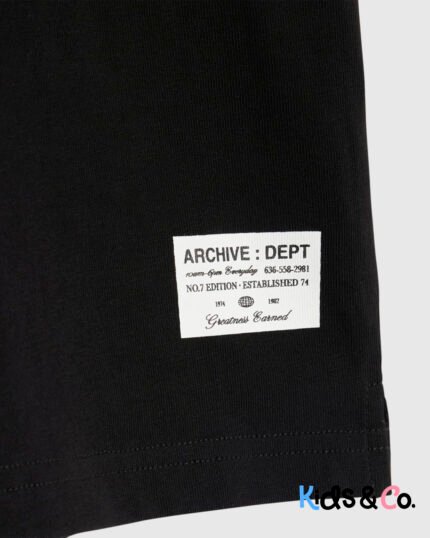 Mini Boys Black Football T-Shirt