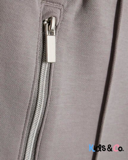 Mini Boys Grey Zip Funnel Sweatshirt Set