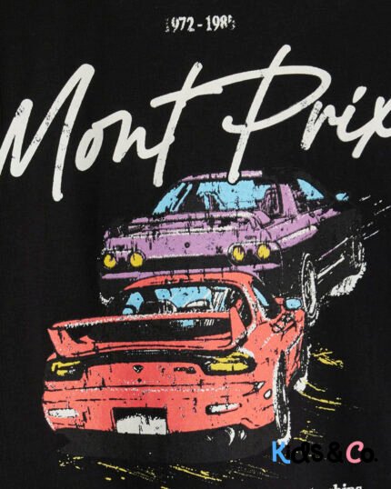 Boys Black Mont Prix Car T-Shirt