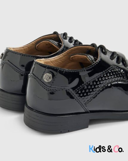 Boys Black Patent Point Shoes