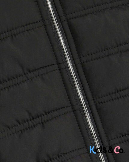 Mini Boys Black Hooded Hybrid Jacket