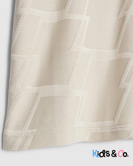 Mini Boys Beige Embroidered MCMXI Polo Shirt