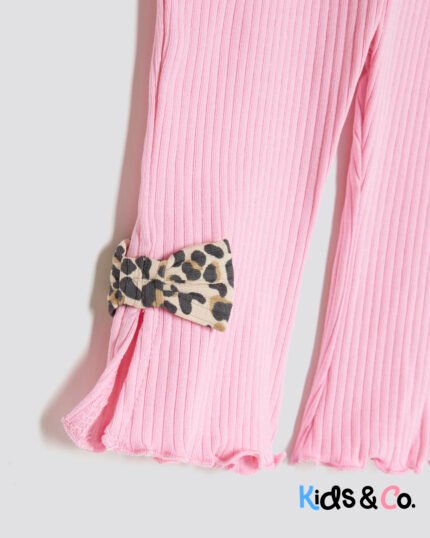 Baby Girls Pink Bow Peplum Sweatshirt Set